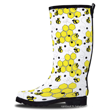 2020 Bottes de pluie en caoutchouc naturel en gros à la mode avec des bottes de pluie transparentes pour les enfants